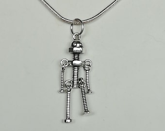 Sterling silver screw robot pendant - Steampunk pendant - Robot necklace -Sci fi charm -  Bohemian Jewelry - Multipurpose Charm - PD775