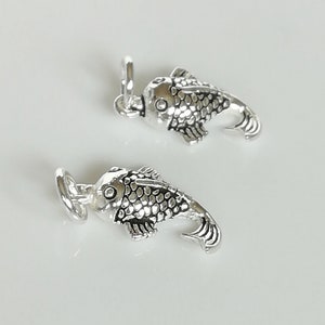 Koi Fish Necklace - Silver  Fish Pendant - Koi Fish Charm - Silver Jewelry - Bohemian Pendant - Silver Bracelet - Sterling Silver -  PD347