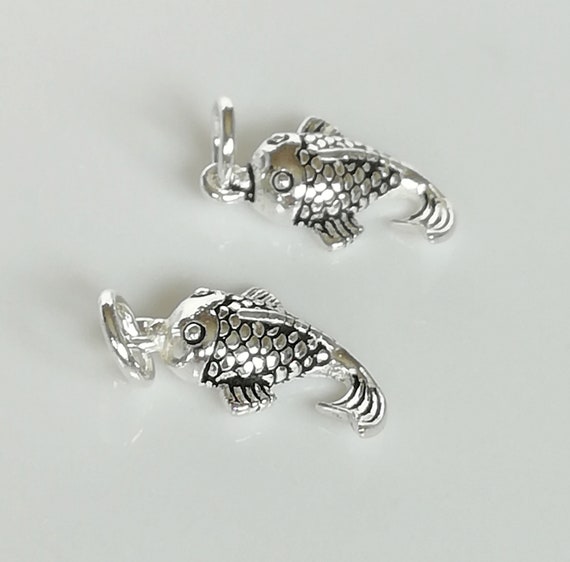 Koi Fish Necklace Silver Fish Pendant Koi Fish Charm | Etsy