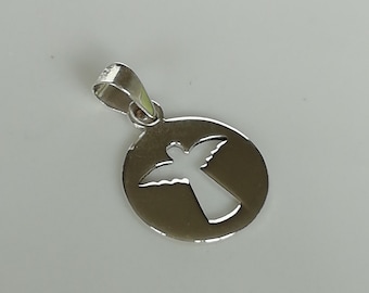 Silver angel pendant - Angel charm - Sterling silver neck charm - Bohemian pendant - Silver pendant - PD637
