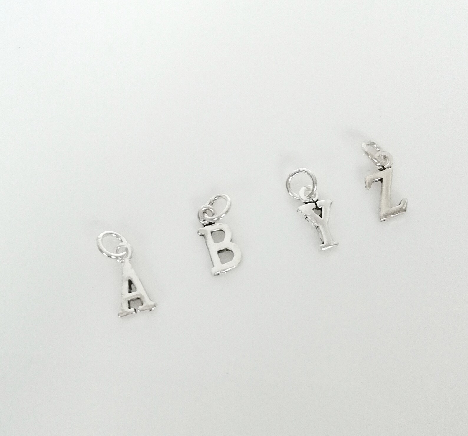 Alphabets Charm - Silver Letters Charm - Personalized Charms - Dainty ...