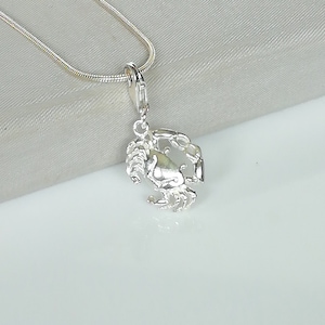 Silver crab necklace, Unisex pendant, Minimalist style, Miniature charms, Dainty neck charm, Bracelet charms, PD9