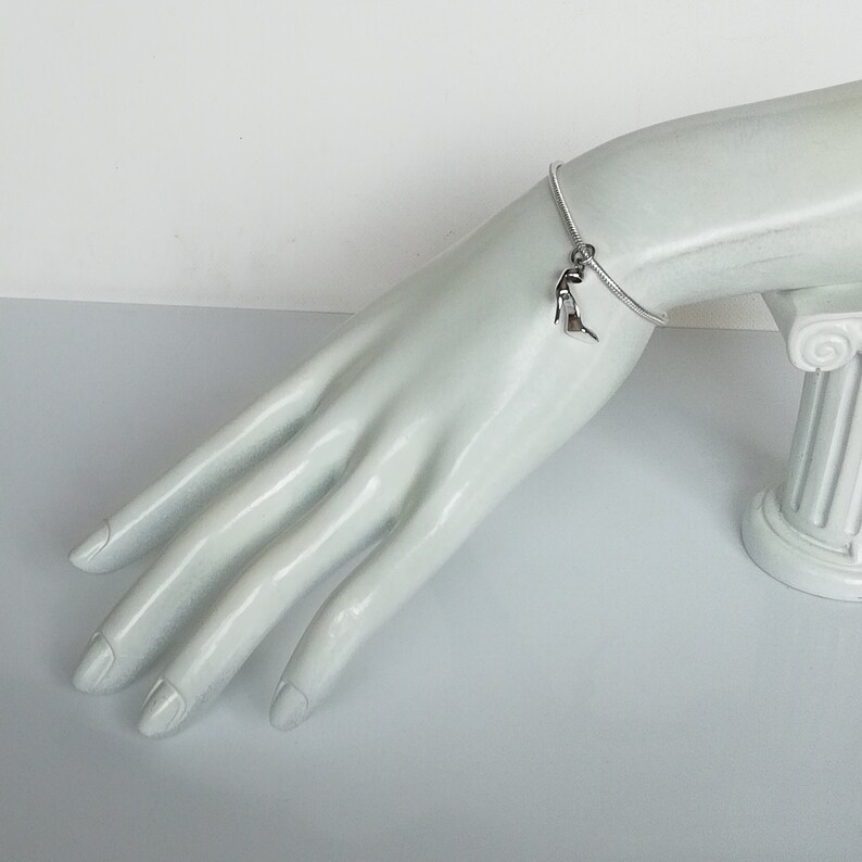 Stiletthalsband - Högklackade skor - Damskoberlock - Boho-hänge - Presentberlock till henne - Silverarmband - PD348 bild 8