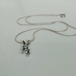 Silver Rabbit Charm - Bunny Pendant - Sterling Silver Pendant ...