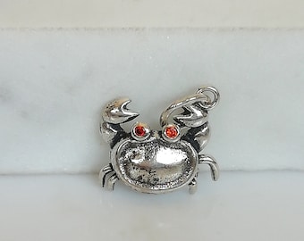 Krabben Anhänger - Silber Krabben Halskette - Krabben Hals Charm - Strand Schmuck - Strand Liebhaber Geschenke - Silber Armband - Unisex Schmuck - PD708