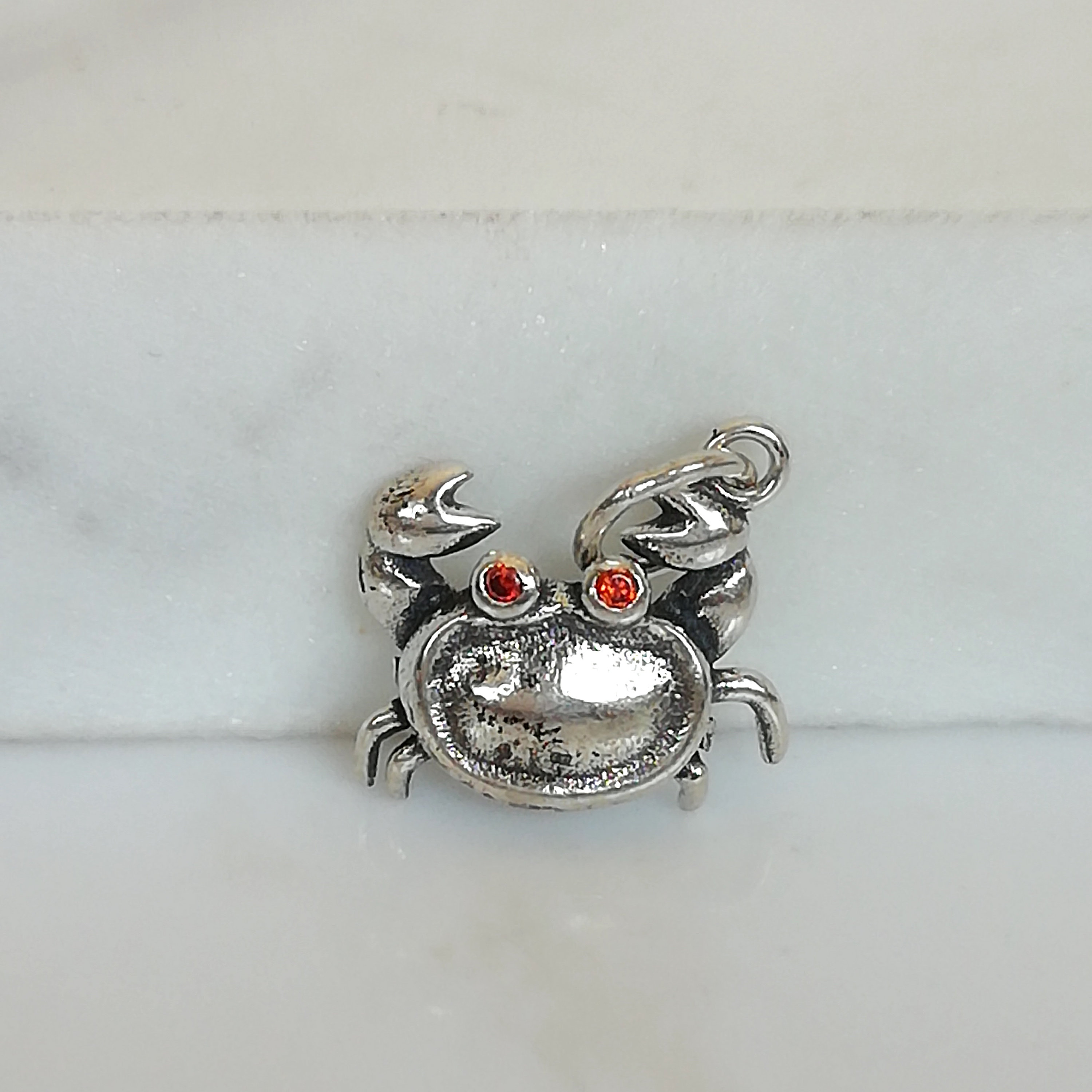 Crab Pendant Silver Crab Necklace Crab Neck Charm Beach Etsy