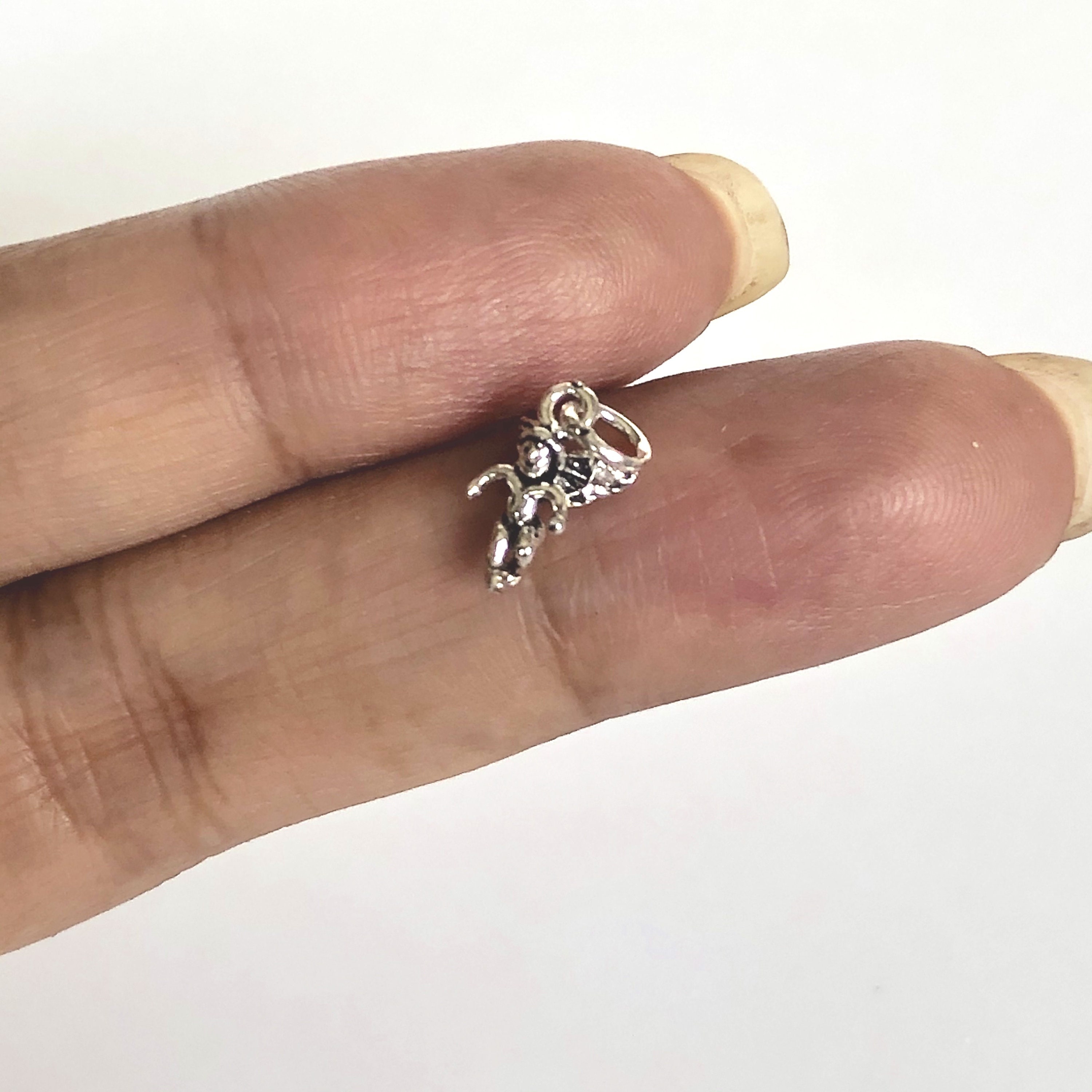 Tiny Angel Charm, Silver Angel Pendant, Bohemian Jewelry, Delicate