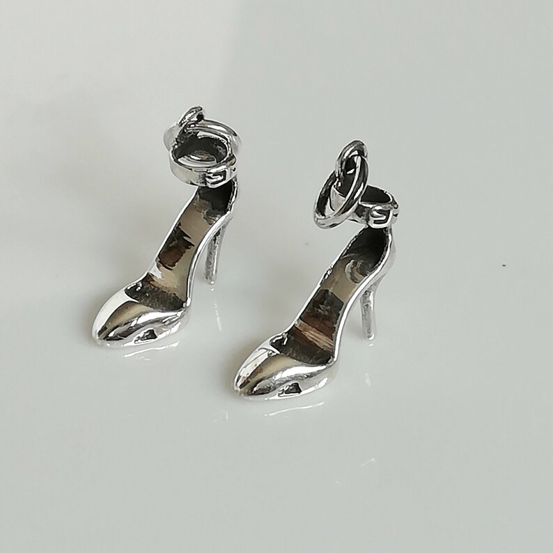 Stiletthalsband - Högklackade skor - Damskoberlock - Boho-hänge - Presentberlock till henne - Silverarmband - PD348 bild 2