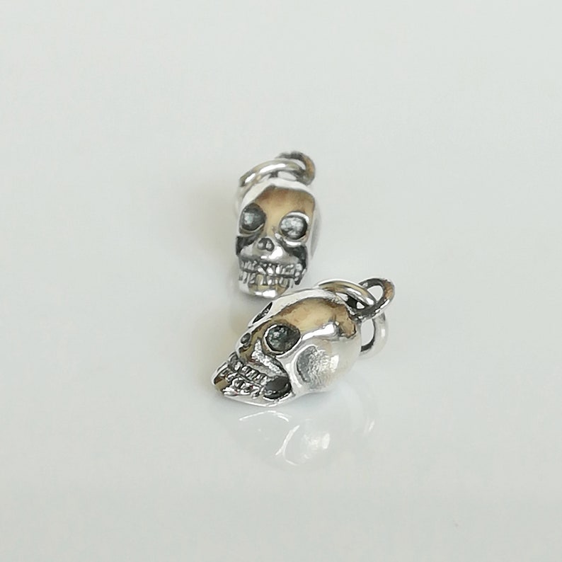 Hippie Jewelry Sterling Silver PD359 Silver Skull Pendant Skull Necklace Silver Necklace Silver Charm Boho Necklace