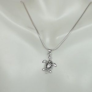 Silver Turtle Charm - Silver Necklace - Tortoise Pendant -  Boho Jewelry - Sterling Silver - Cute Gift - Silver Bracelet - PD334