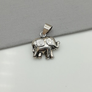 Elephant pendant -Sterling silver charm - Silver elephant pendant - Silver charm - Silver chain and pendant - PD60
