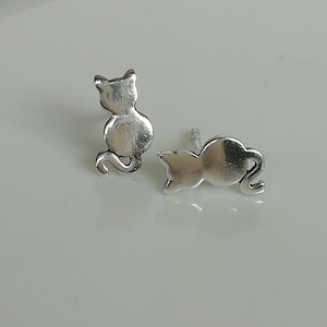 Cat ear studs - Sterling silver studs - Tiny kitten studs - Cat lovers gift - Bohemian - Little girls gift studs - Cartilage studs - NE26