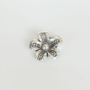 Silver Flower Charm - Hill Tribe Charm - Silver Neck Charm - Flower Necklace - Silver Jewelry - Bracelet Charm - Jewelry Supply - PD391