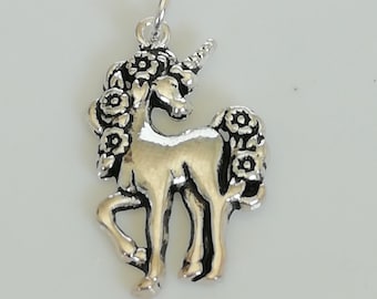 Silver unicorn charm - Charm Bracelet - Bohemian Jewelry - Silver Pendant - Fantasy charm - Unicorn pendant -  Neck Jewelry - PD714