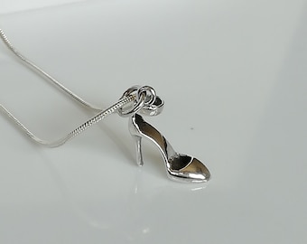 Stilettos Necklace - High Heeled Shoe - Ladies Shoe Charm - Bohemian Pendant - Gift Charm For Her - Silver Bracelet - PD348