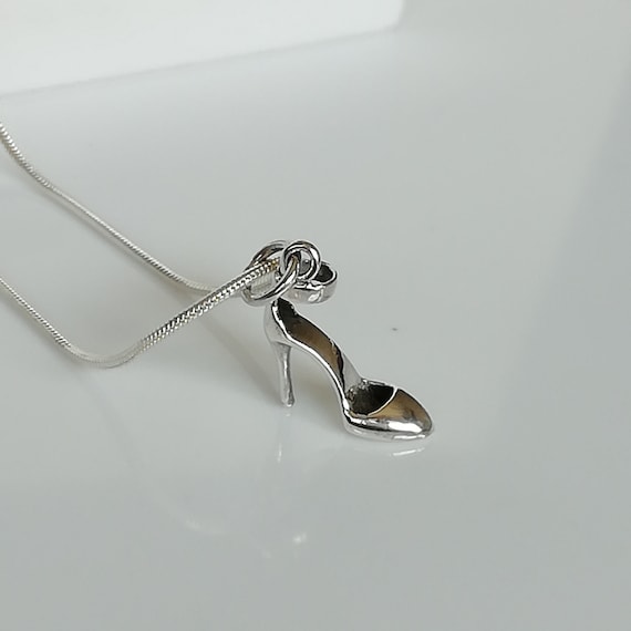 Stilettos Necklace - High Heeled Shoe - Ladies Shoe Charm - Bohemian Pendant - Gift Charm For Her - Silver Bracelet - PD348
