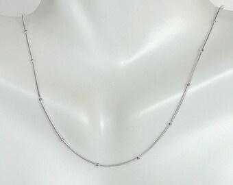 Delicate Snake Chain - Silver Balls Chain - Minimalist Style  - Hypoallergenic Chain - Necklace For Her - Chain For Charms - GN10