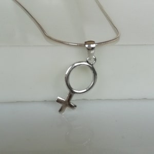 Venus astrology symbol charm - Circle and cross charm - Sterling silver pendant - Bohemian necklace - Multifunctional pendant - PD578