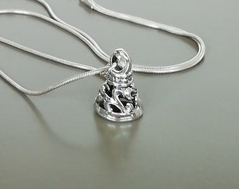 メンズ silver design chain bell motif arabesque