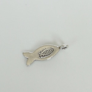 Silver Fish Necklace - Tiny Fish Charm - Bohemian Pendant - Silver Neck Charm - Bracelet Charm - Hill Tribe Charm - Fish Pendant -  PD387