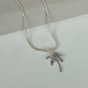 Sterling silver palm tree charm - Palm tree pendant - Bohemian pendant - Multi uses charm - Jewelry supplies - 925 silver - PD527