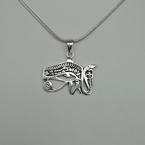 Sterling silver eye of Ra pendant - Eye of Horus neck charm - Egyptian necklace - Bohemian pendant - Silver gift charm - PD592