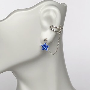 Ear Cuff Chain, Cartilage Cuff, Celestial Earrings, Crystal Ear Cuff, Modern Earrings, Tribal Earrings, Hipster Ear Cuff, E25CH4