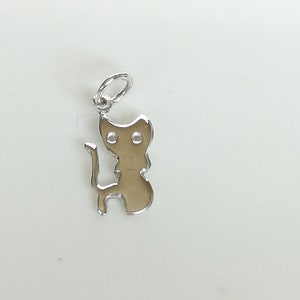 Silver charms - Cute cat pendant/charm - Silver cat charm - Silver gift item - Multipurpose pendant - PD652