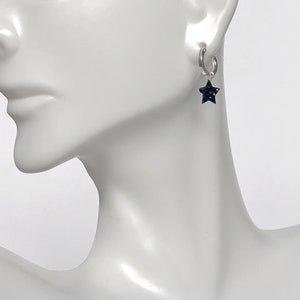 CZ Star Necklace, Constellation Jewelry, Cartilage Hoops, Sterling Silver Star Charm, Tiny Crystal Charms, Star Gift Charm, E23CH4
