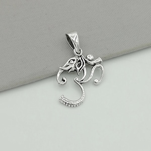 Om Pendant - Silver Om And Ganesh - Om Neck Charm - Spiritual Charm - Silver Bracelet - Unisex Gifts - Hindu Pendant - Yoga Charm - PD223