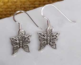 Sterling silver butterfly earring - Bohemian earring - Dangle earrings - Wanderlust Jewelry - Butterfly jewelry - Ear Jewelry - E413