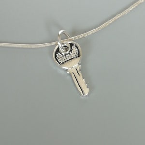 Sterling silver key charm - Silver key pendant - Key to my heart gift - Bohemian 925 silver charm - Multifunctional charm - PD545
