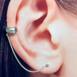 Sterling silver chain ear cuff - Minimalist ear cuff - Boho ear cuff - 925 silver cartilage cuff - Free size cuff - NE66