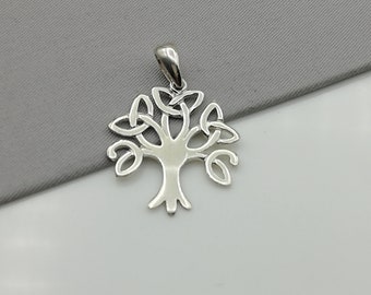 Pendentif arbre - Pendentif arbre de vie argenté - Charme arbre - Collier charme argent - PD58