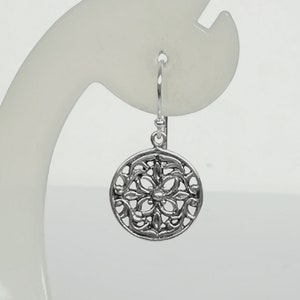 Flower sterling silver ear danglers - Bohemian earring - Dangle earrings - Wanderlust Jewelry - Flower earrings - Bridesmaids gift -  NE53