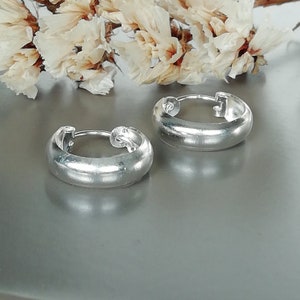 Sterling silver 14 mm hoops - Minimalist hoops - Simple everyday hoops - 925 hoop earrings - Silver ear hoops - Unisex hoops - E112