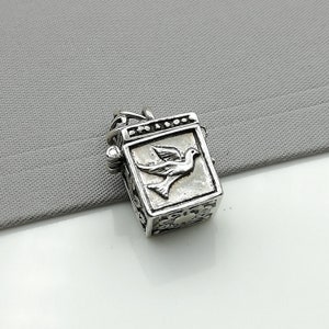 Tibetan box pendant -  Sterling silver box pendant - Stash box  silver charm - Silver charm necklace - PD40