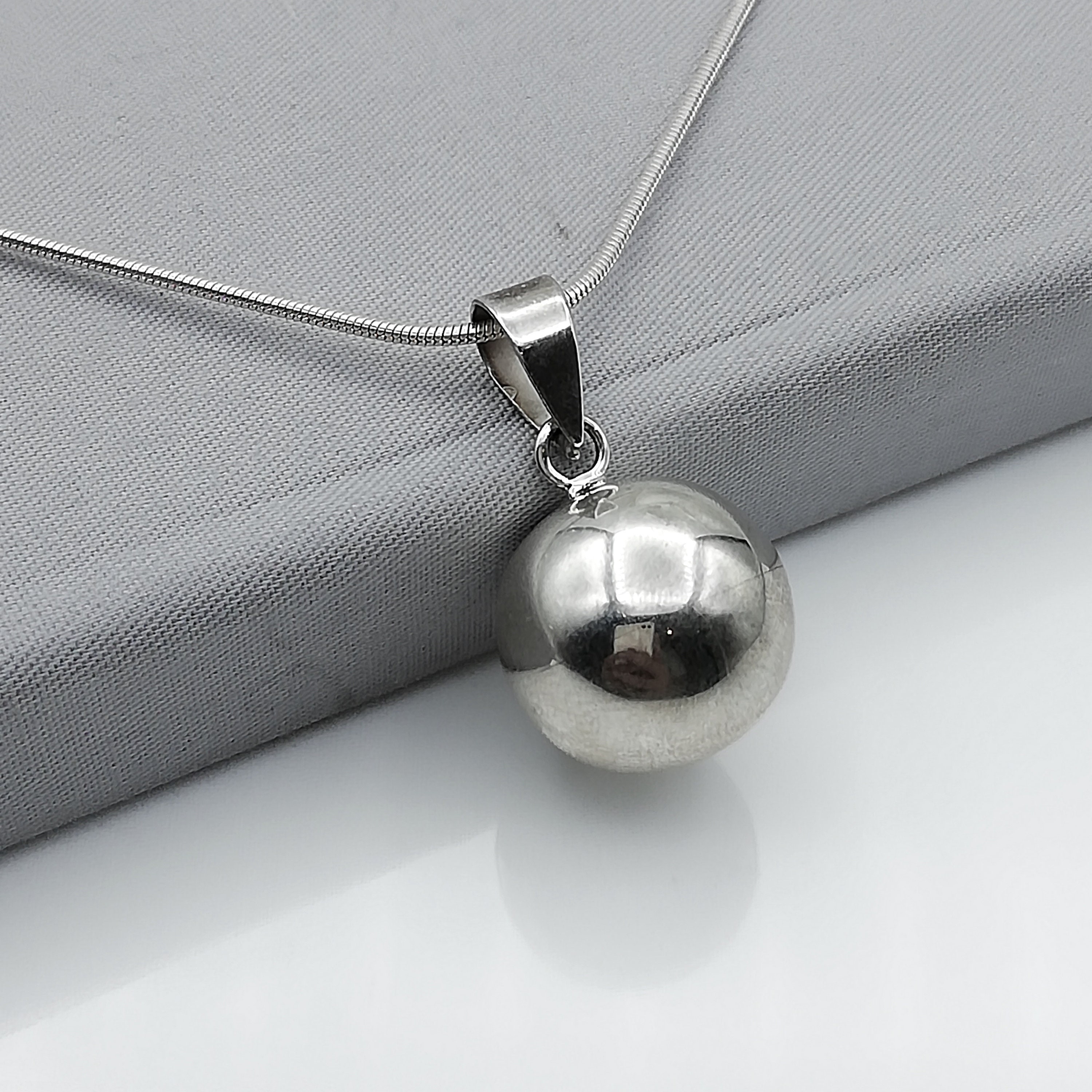 Silver ball pendant Ball pendant Plain ball charm Silver Etsy