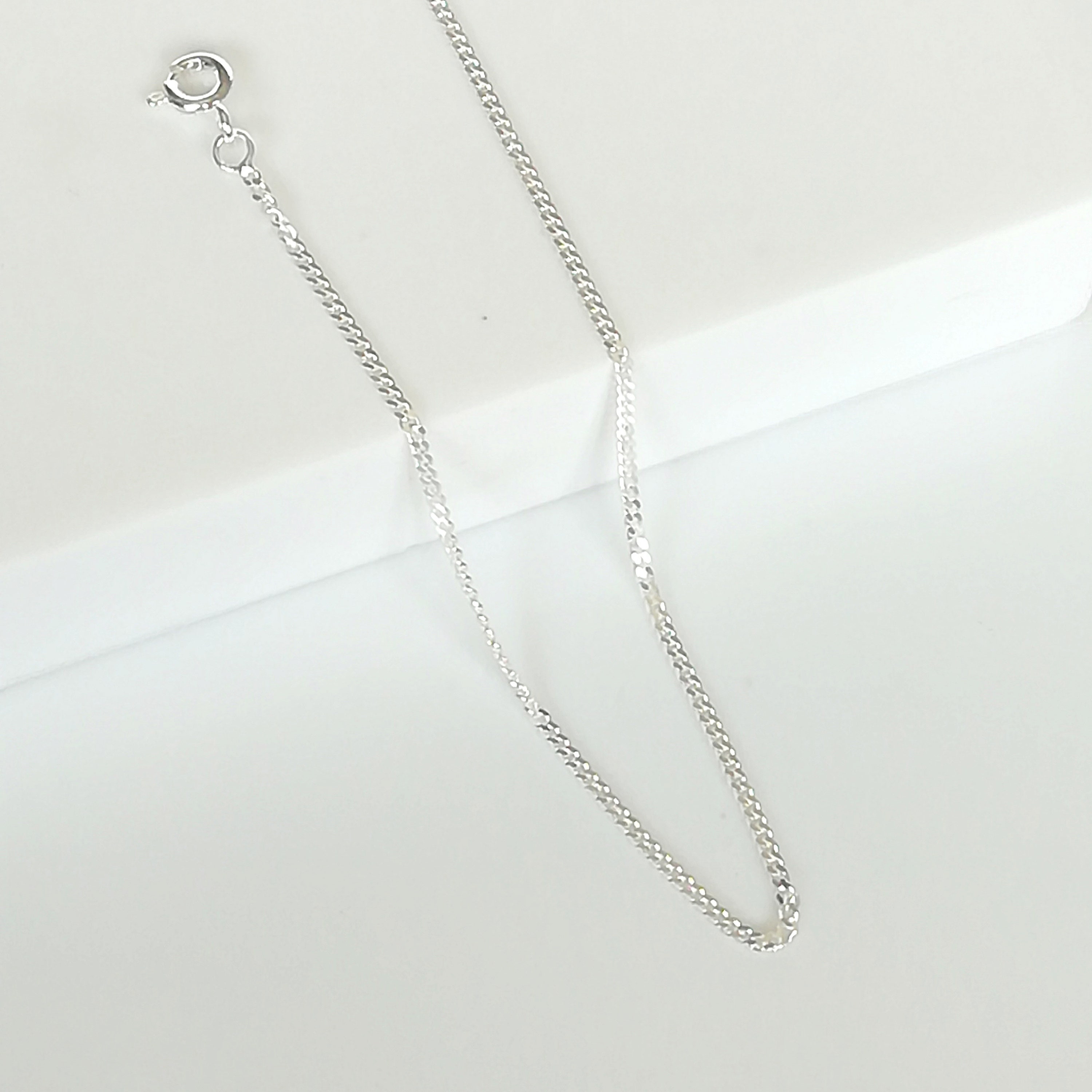 カーブチェーンブレスレット - シルバーブレスレット - シルバーリスト 