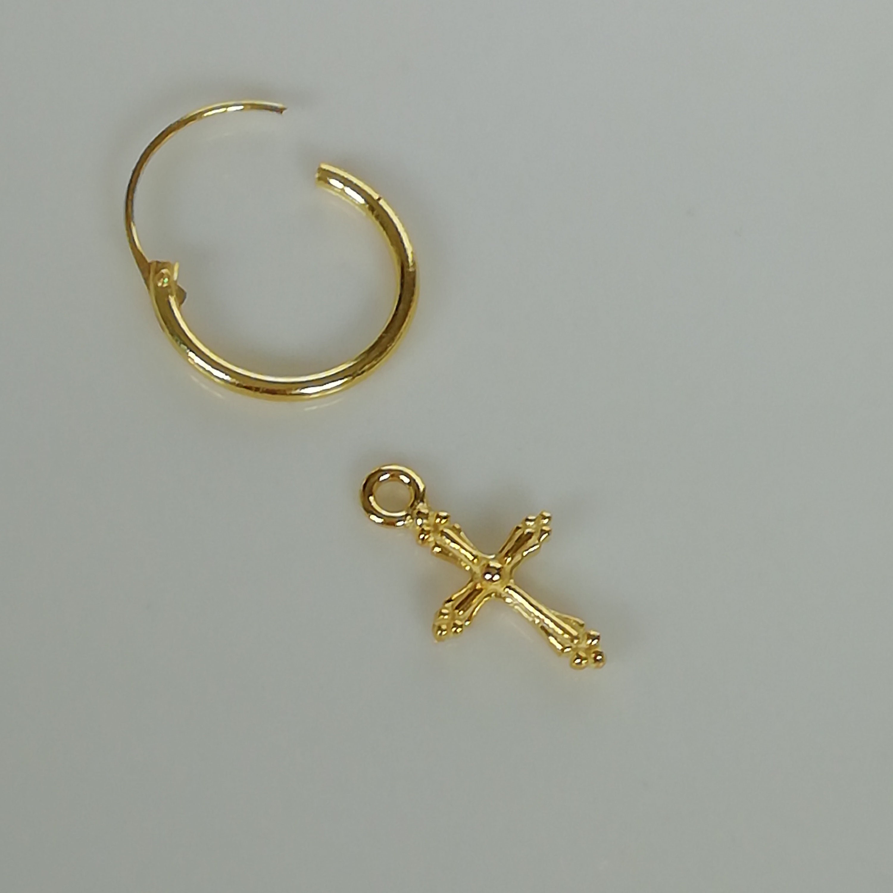 Cross Hoops G Plated silver main image 1