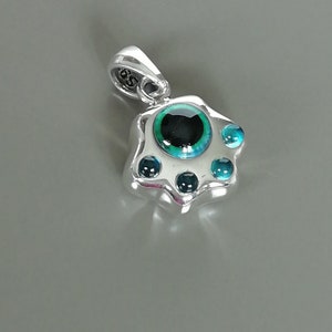 Tiny Paw Charm - Evil Eye Dog Paw Necklace - Paw Print Jewelry - Paw Bracelet - Dog Lover Necklace - Silver Necklace - PD807