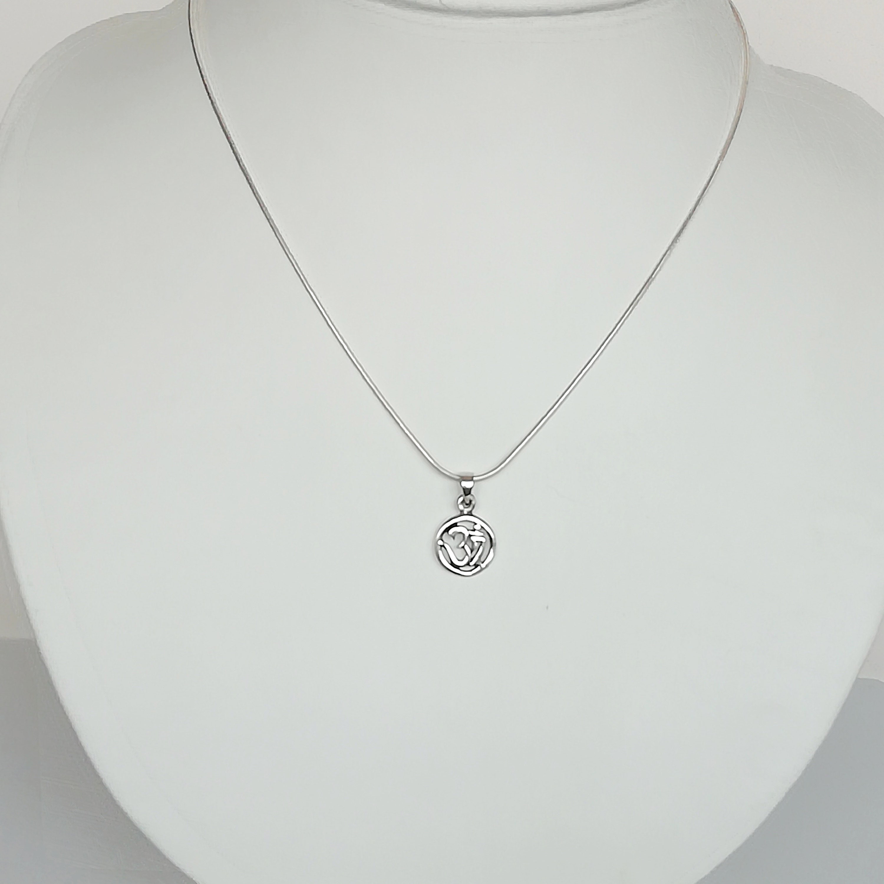 Tiny Om Pendant Silver Om Necklace 925 Silver Om Etsy UK