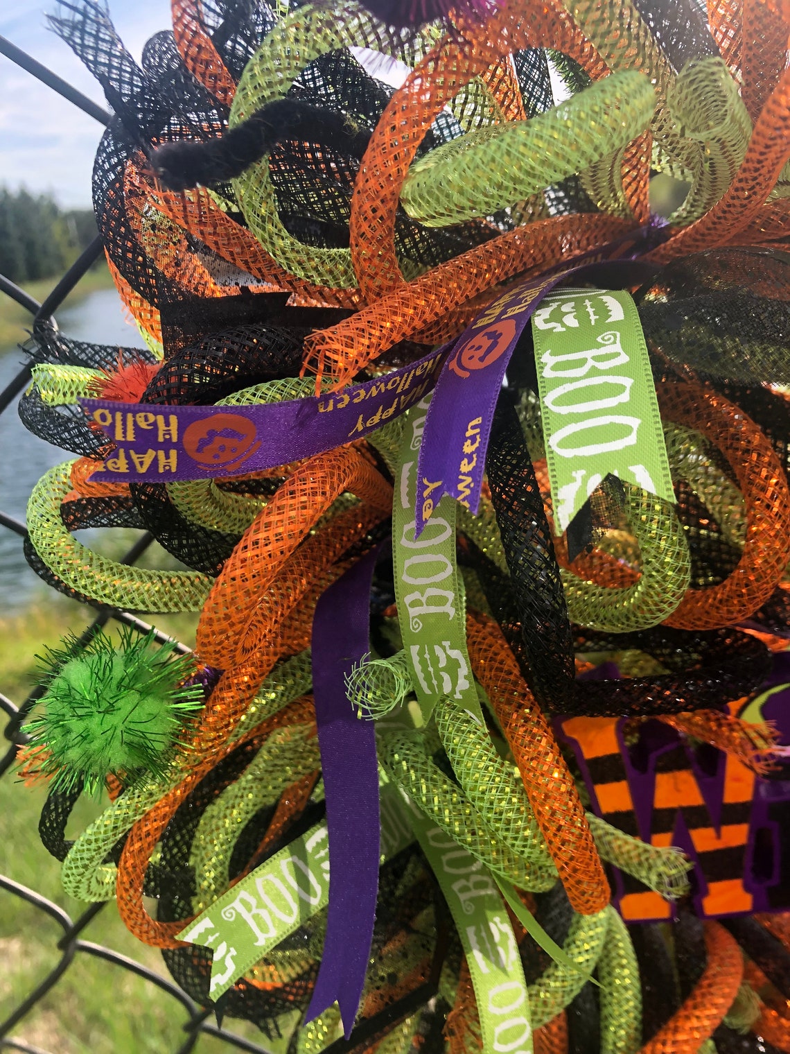 Deco Mesh Tubing Halloween Wreath for Front Door Wicked Etsy