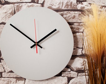 Contemporary Grey minimalist 28cm wall clock - Recycled Leather Made In the UK