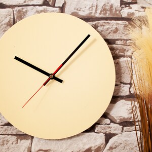 Contemporary Ivory minimalist 28cm wall clock - Recycled Leather Made In the UK