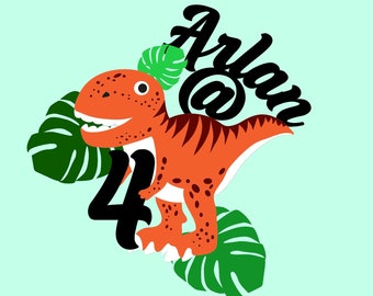 Custom Trex Layered Cake Topper: Dinosaur Birthday (Digital File)