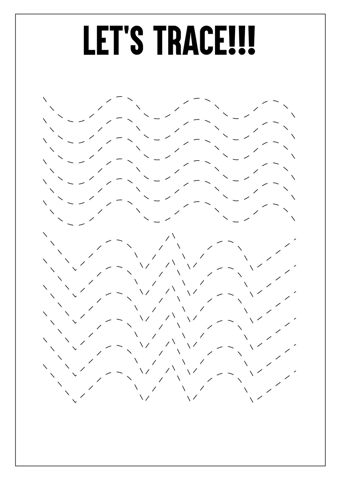 Toddlers Basic Tracing Practice Sheets Learn How to Trace - Etsy