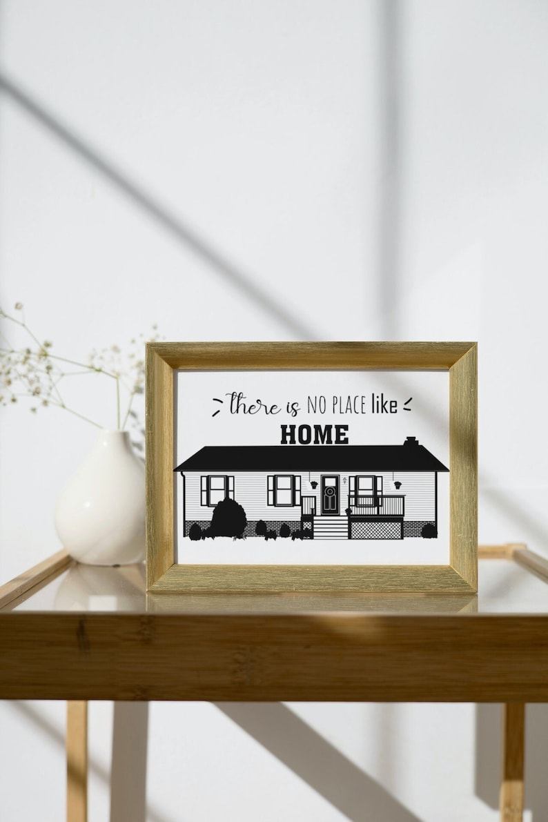 Simple House drawing digital file, Custom House Portrait, House Line Drawing, Digital House Illustration , Housewarming Gift image 1