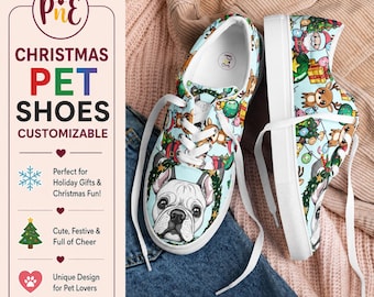 French Bulldog Christmas Sneakers – Holiday Dog Lover Shoes