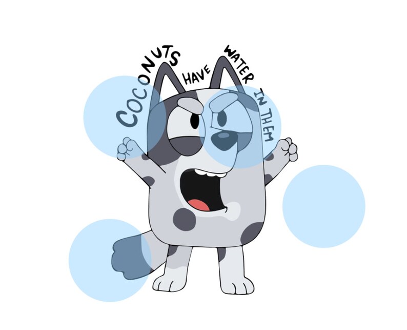 Coconuts Have Water in Them Png Bluey Muffin Muffin Cute Etsy